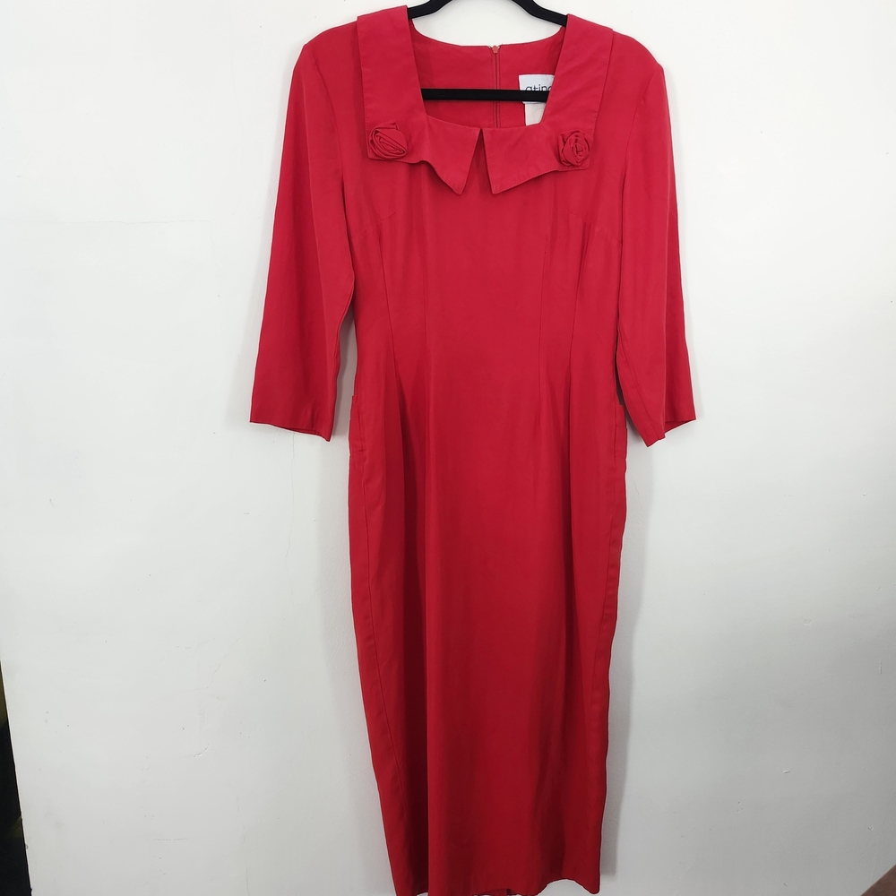 Vintage Red Long Sleeve Dress